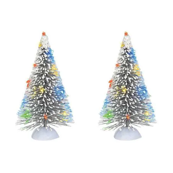 Department 56 Village Accessories<Lit Frosted Wht Sisal Tree Set