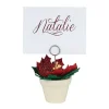 Department 56 Snowbabies Classic Collection<Poinsettia Pot Place Card Hldr