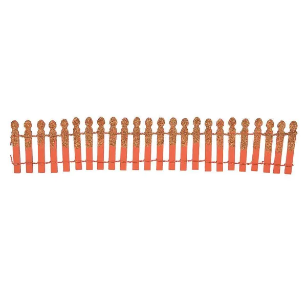 Department 56 Village Halloween Accessories<Pumpkin Orange Glitter Fence